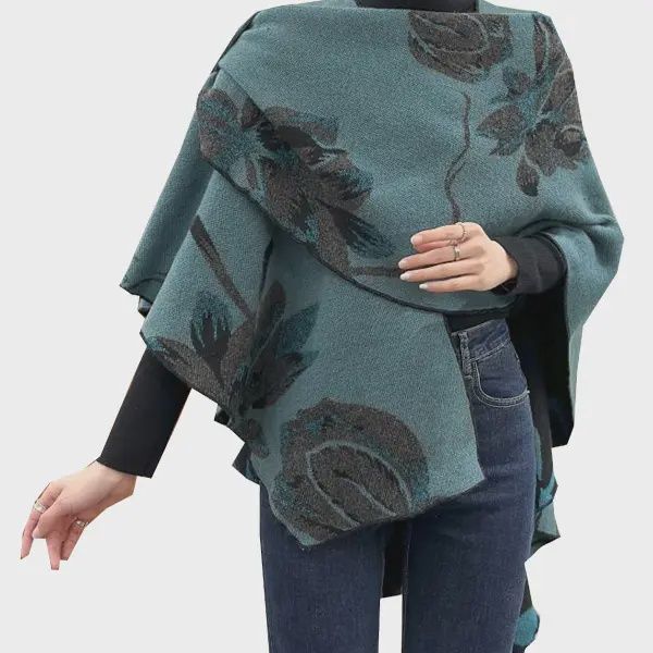 Cozy Black/Aqua Travel Reversible Wrap
