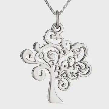 Cypress Swirly Sterling Silver Tree Necklace
