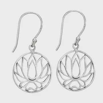 The Bright Side Sterling Silver Open Lotus Earrings
