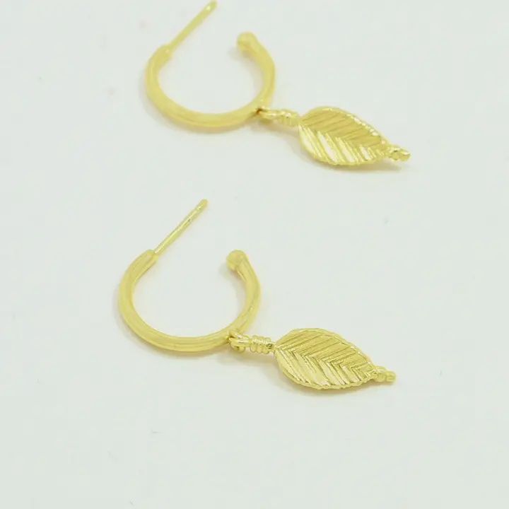 Ash Boho Chic Hoop Earrings Gold Plated