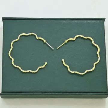 Gill Boho Chic Hoop Earrings Gold Plated