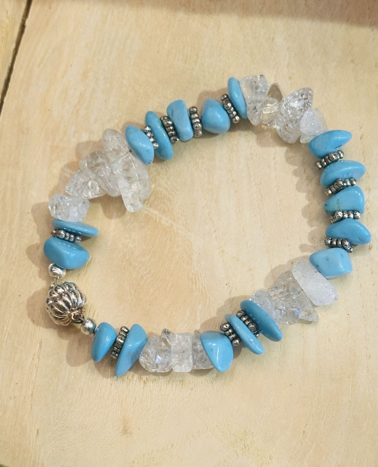 Crystal &amp; Turquoise Bracelet with Magnetic Clasp