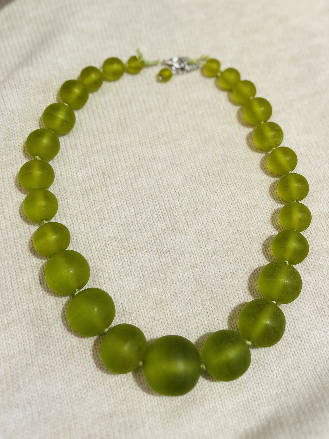 Big  Round Knotted Bead Necklace