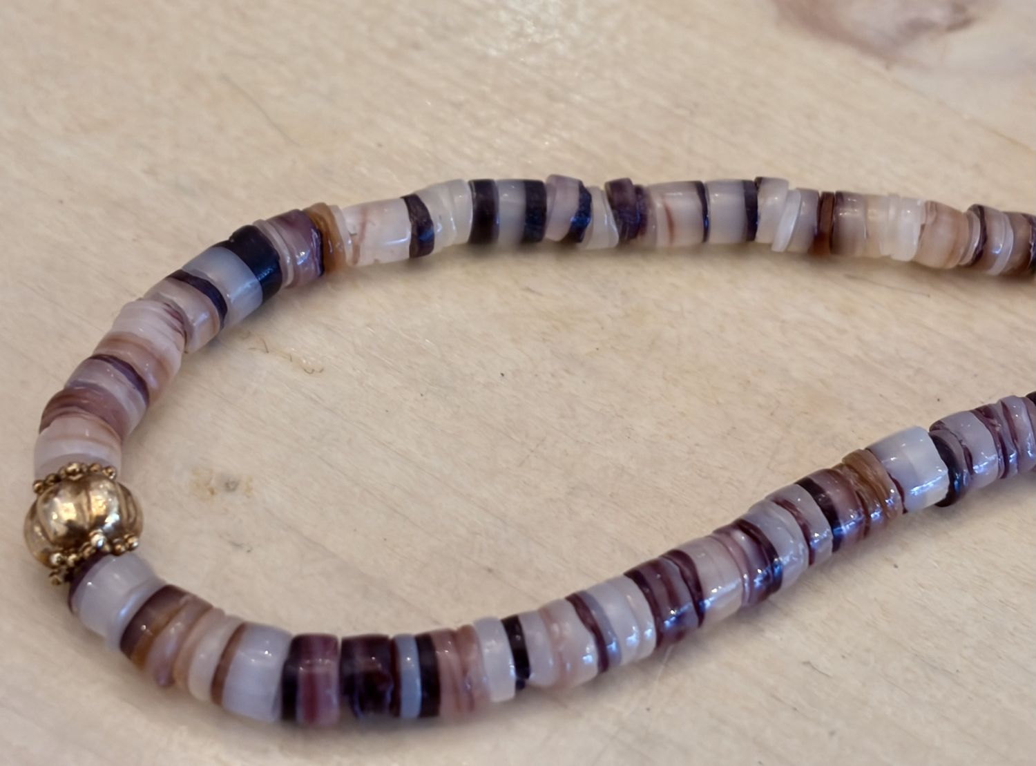 Shell and Gold Bead Necklace