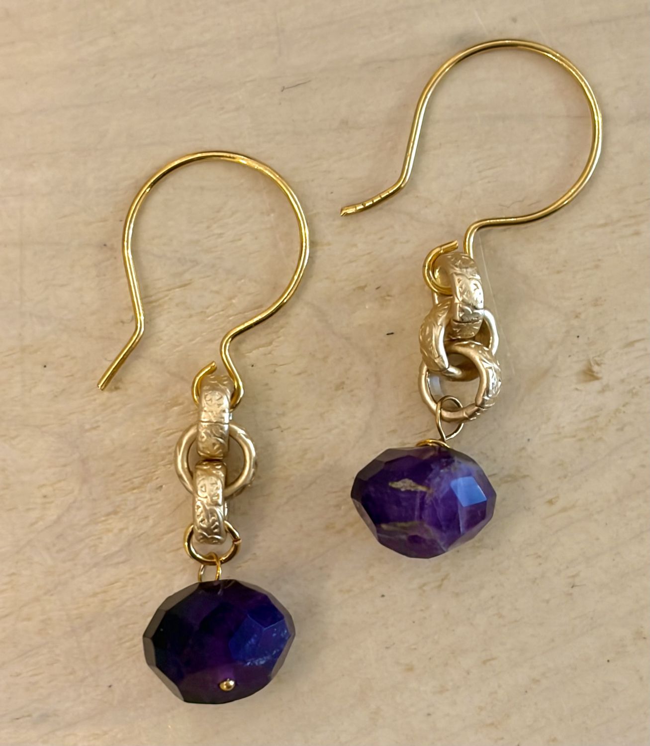 Faceted Amazon Earring with Gold Plate