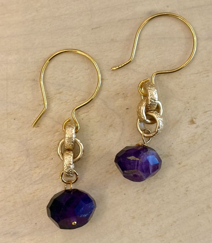 Faceted Amazon Earring with Gold Plate