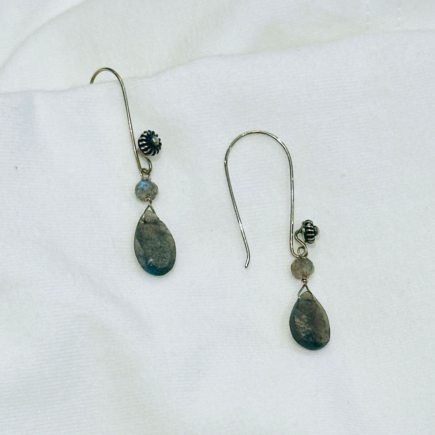 Labradorite Dangle Earrings with Sterling Hook