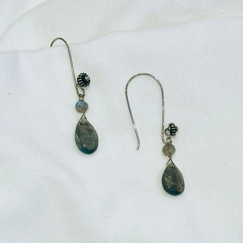 Labradorite Dangle Earrings with Sterling Hook