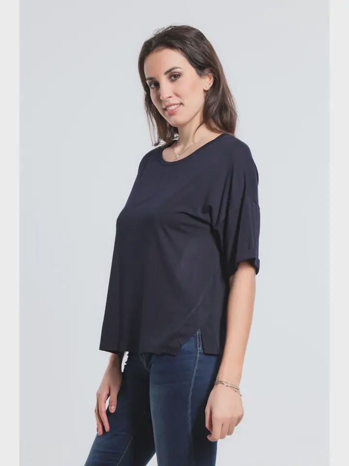 Side Slit Top, Color: navy