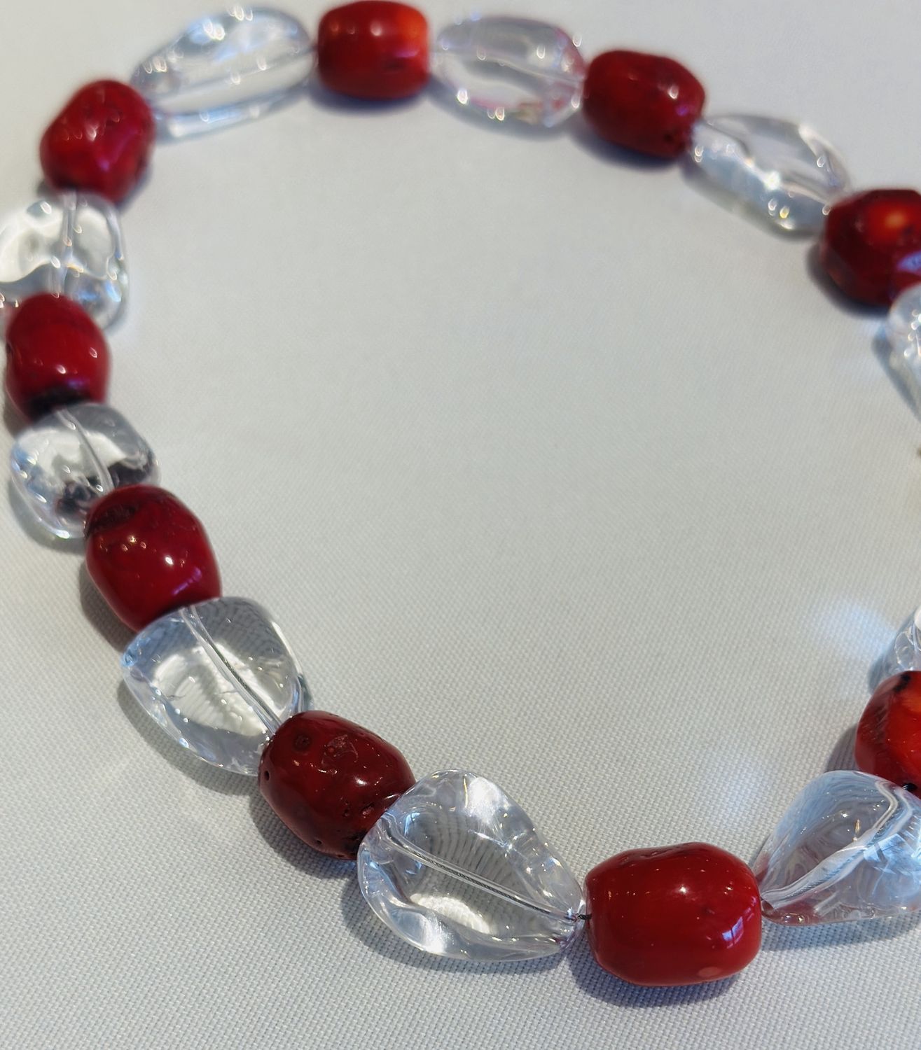Crystal &amp; Coral Necklace