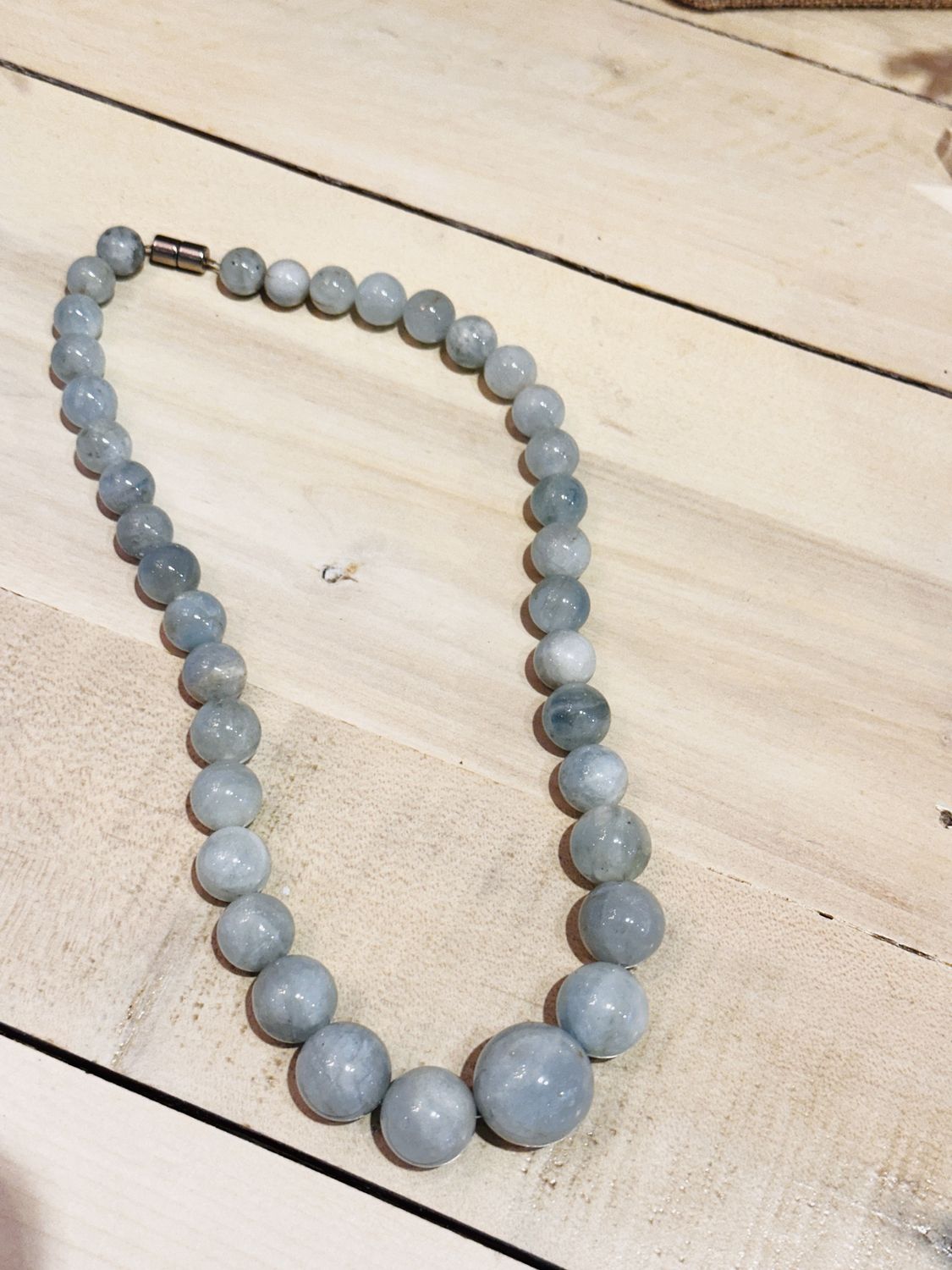Aquamarine Necklace with Magnetic Clasp