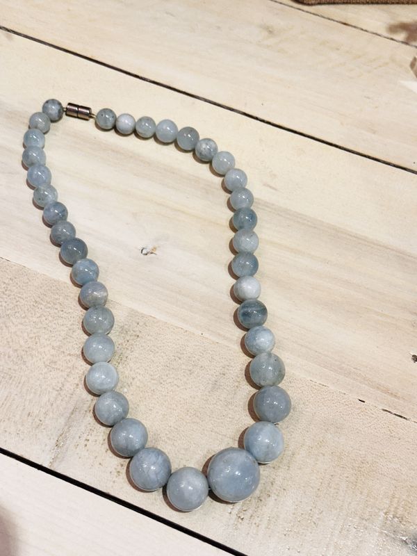 Aquamarine Necklace with Magnetic Clasp