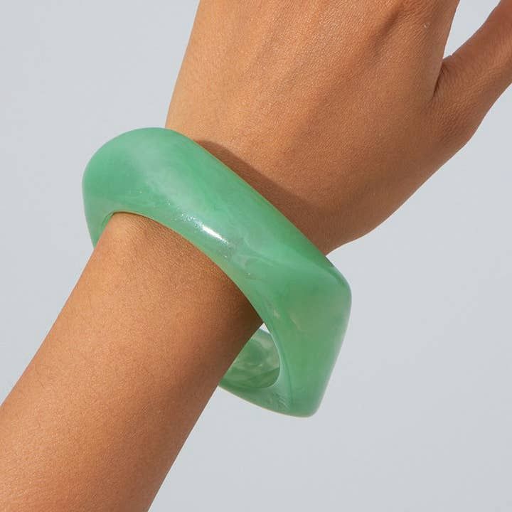 Acrylic Bracelets, Color: Green