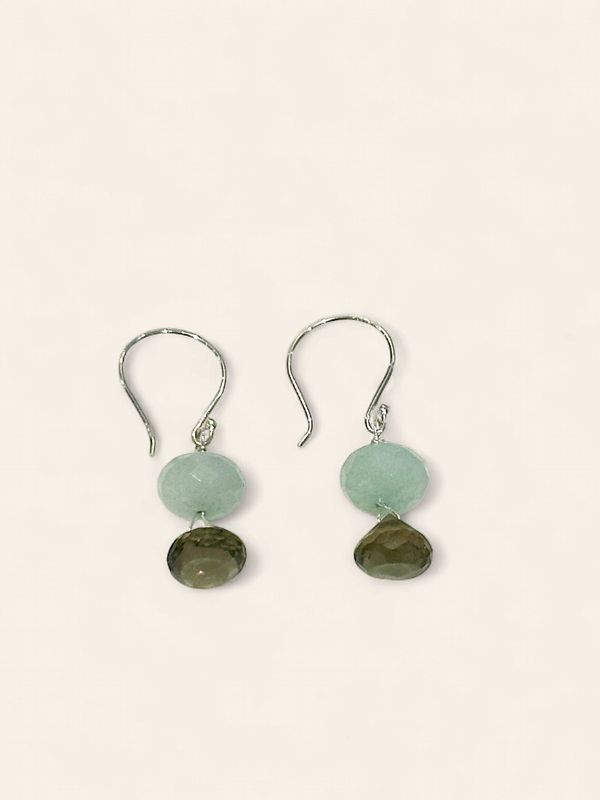 Amazonite and Topaz Earrings on Sterling Silver Hooks