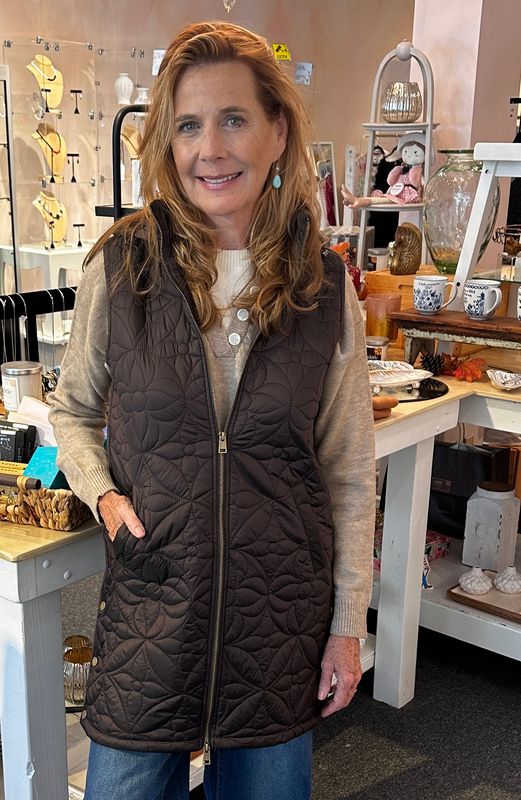 Mocha Puffer Jacket Vest