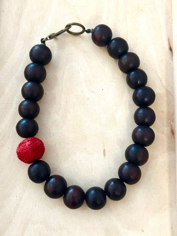 Wood Cinnabar Necklace