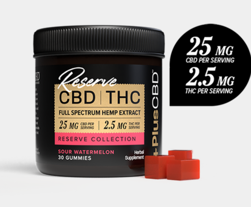 CBD Gummies Reserve 25mg CBD | 2.5mg THC 30ct Sour Watermelon