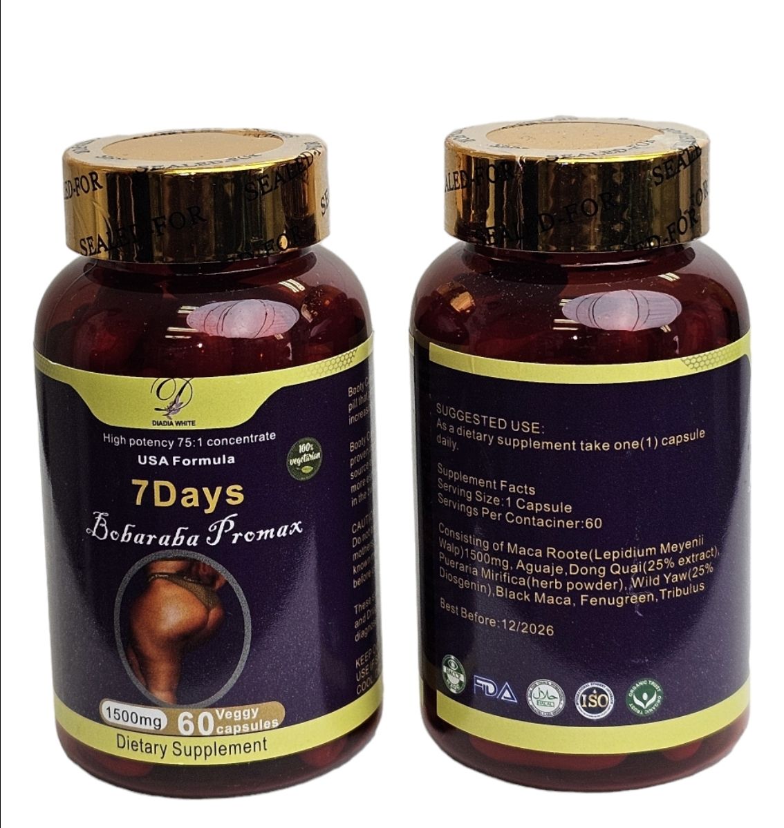Butt Enlargement Booty MACA Veggy Capsules