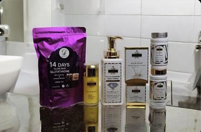 skin whitening boost gluta diamond set lotio,face cream, serum, soap, glutathione gellule, collagen and whitening tea