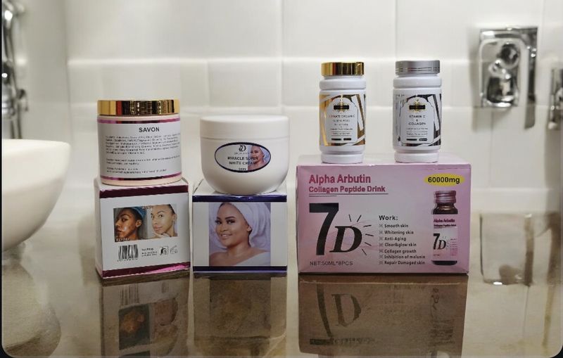Skin whitening Miracle Super White Cream Strong Whitening Body And cream soap, glutathione gellule, collagen and vitamin c