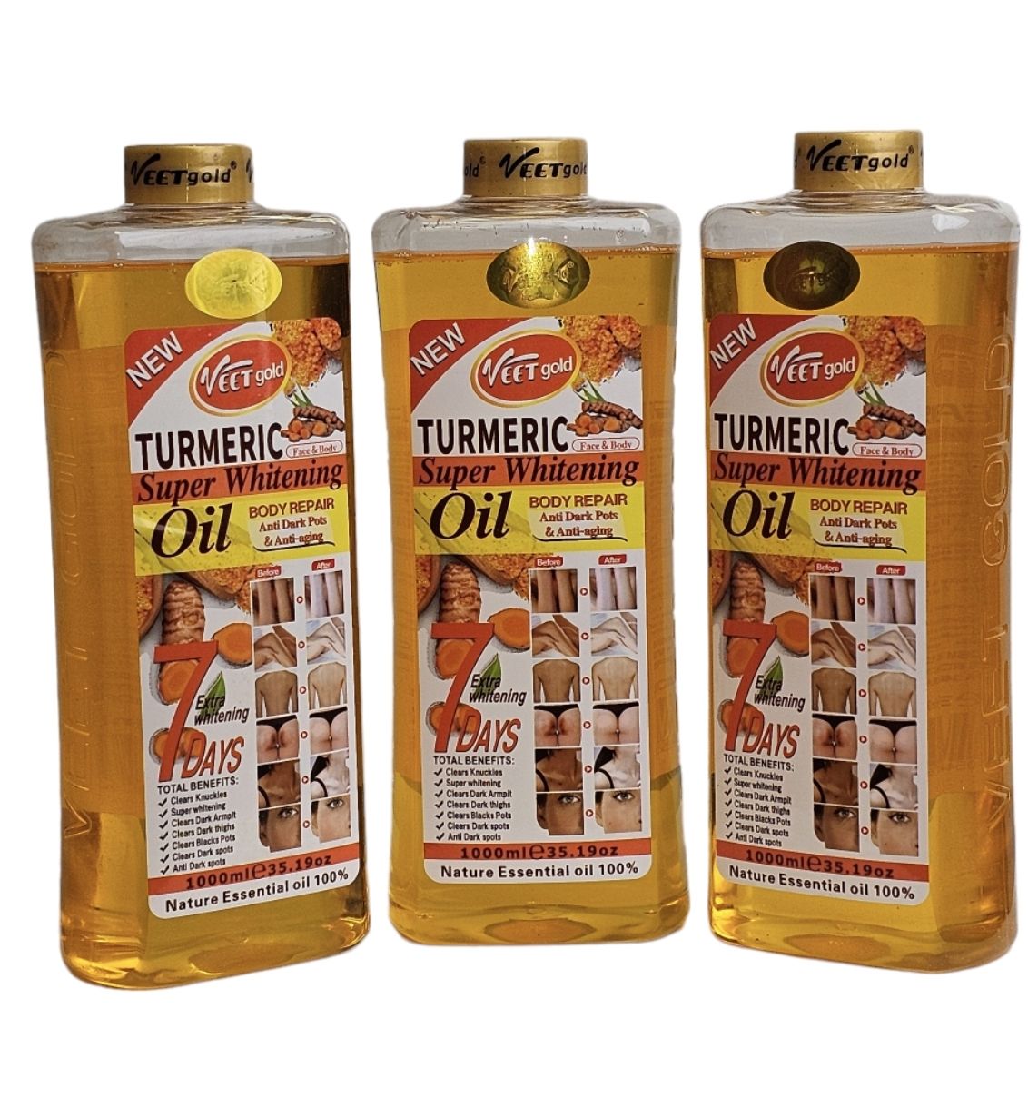 ORIGINAL Veet Gold Turmeric Super Whitening Body Corrector Oil 1000ml