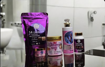 Super Eclaircisant Glutathion Body lotion  serum &  Face Cream Whitening Booster, gellule and tea