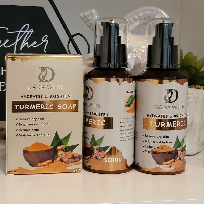 Turmeric Face Serum And Tumeric Soap Whitening Ance blemish Corrector Dark Spots