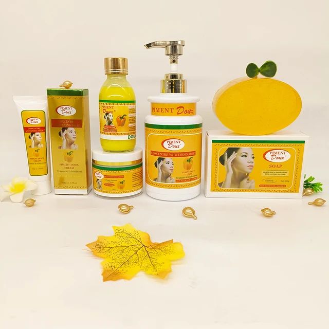 Skin whitening set Dark Spot Remover sets lotion, serum, face cream, soap and tube gel