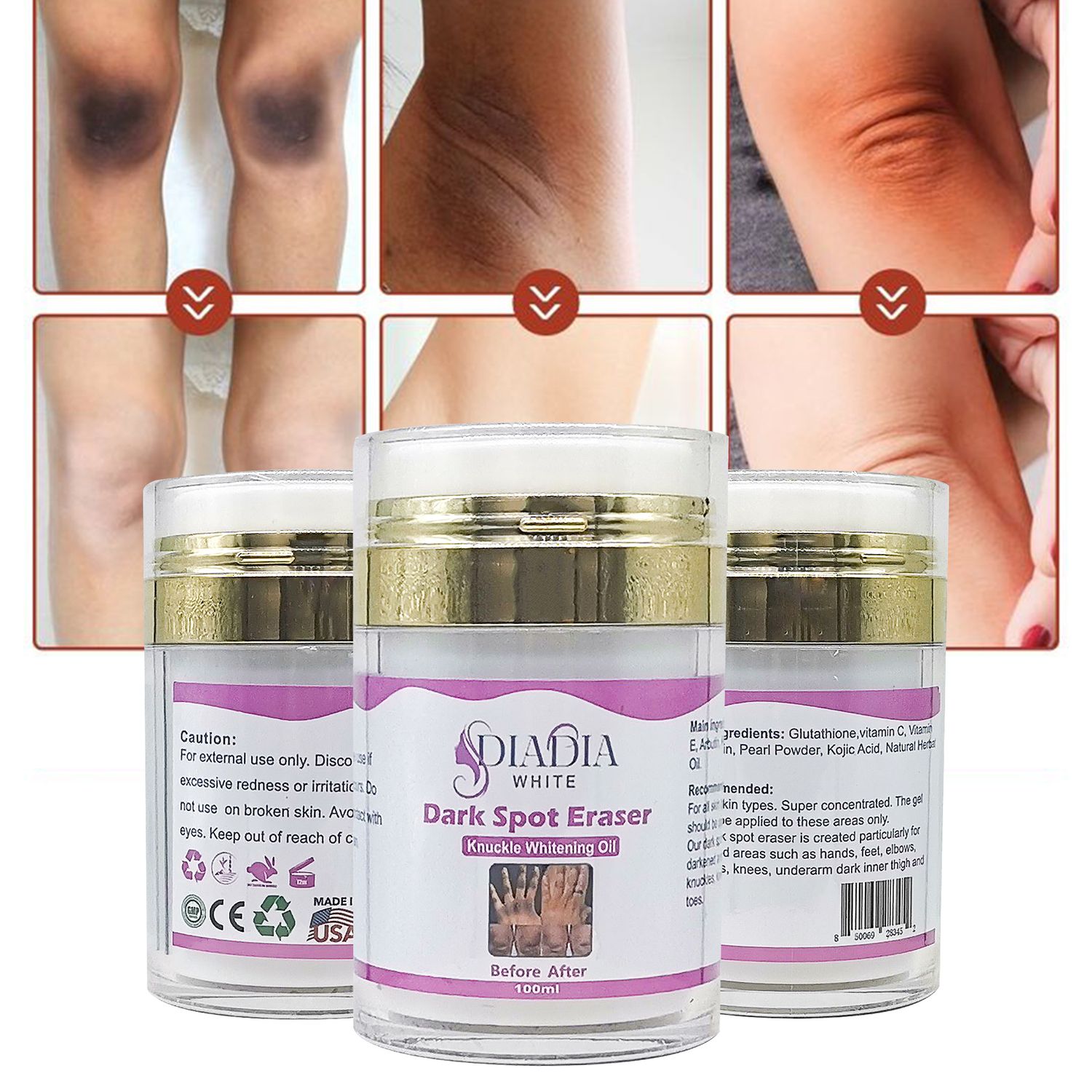 Diadia White Extra Strong Whitening Dark Spot/ Knees/ Elbows Eraser Serum- Fast Action