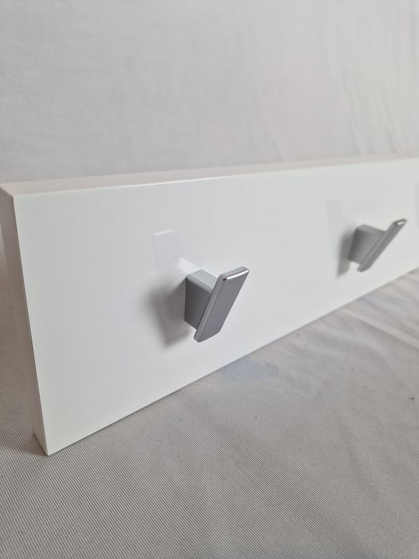 9 Stck Wandgarderobe Garderobe Weiß L800mm 5 Haken