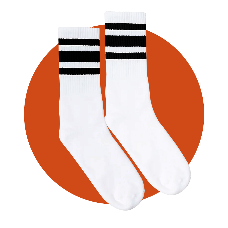 White Socks with Black Lines