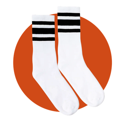 White Socks with Black Lines