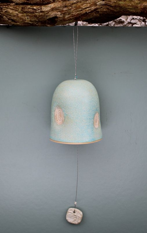 CERAMIC BELL- Blue-white