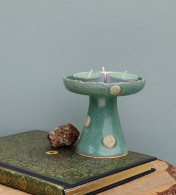 Candle Holder/ Green-Teal