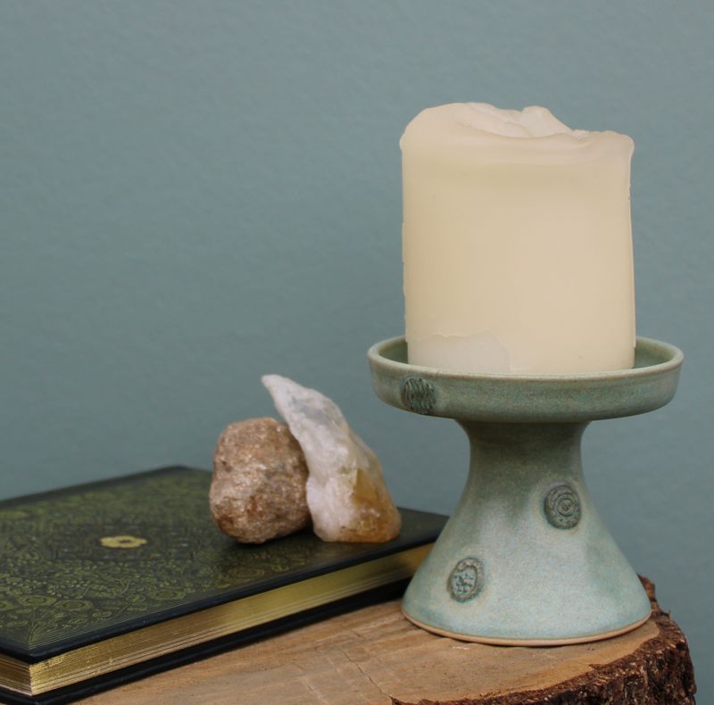 Candle Holder/ Teal-green