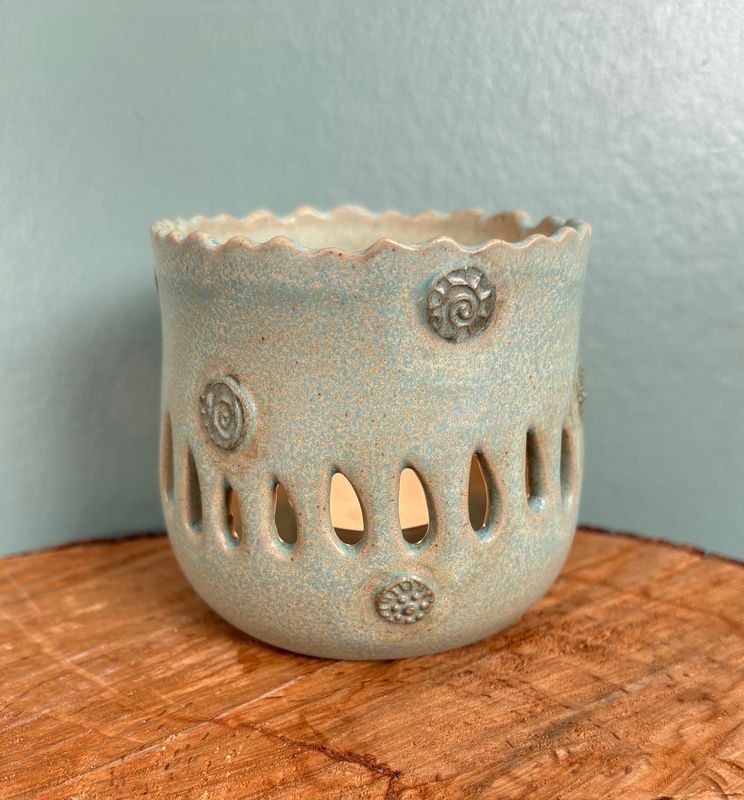 Tea Light Holder / Teal - Green