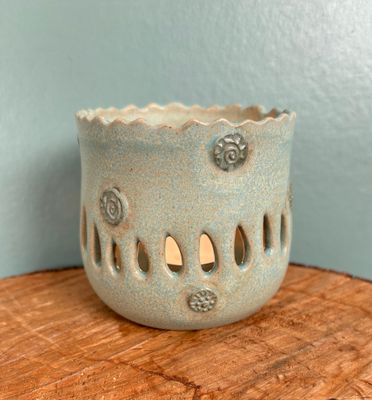 Tea Light Holder / Teal - Green