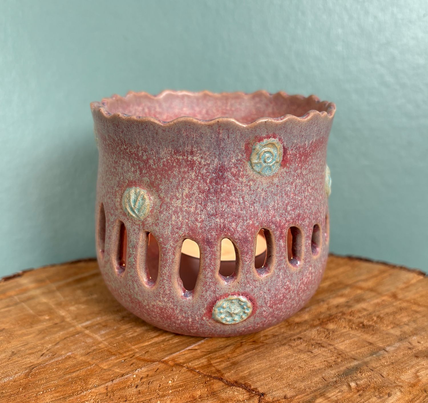 Tea Light Holder / Purple - Blue