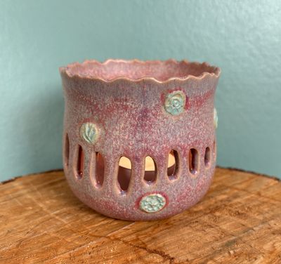 Tea Light Holder / Purple - Blue