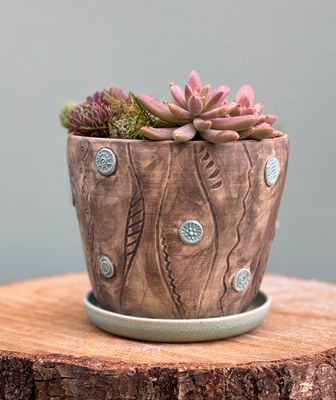 SMALL PLANT POT WITH SAUCER / No.2