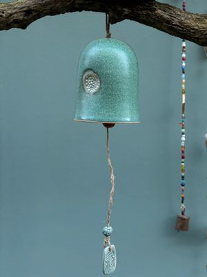 CERAMIC BELL- Green/Teal