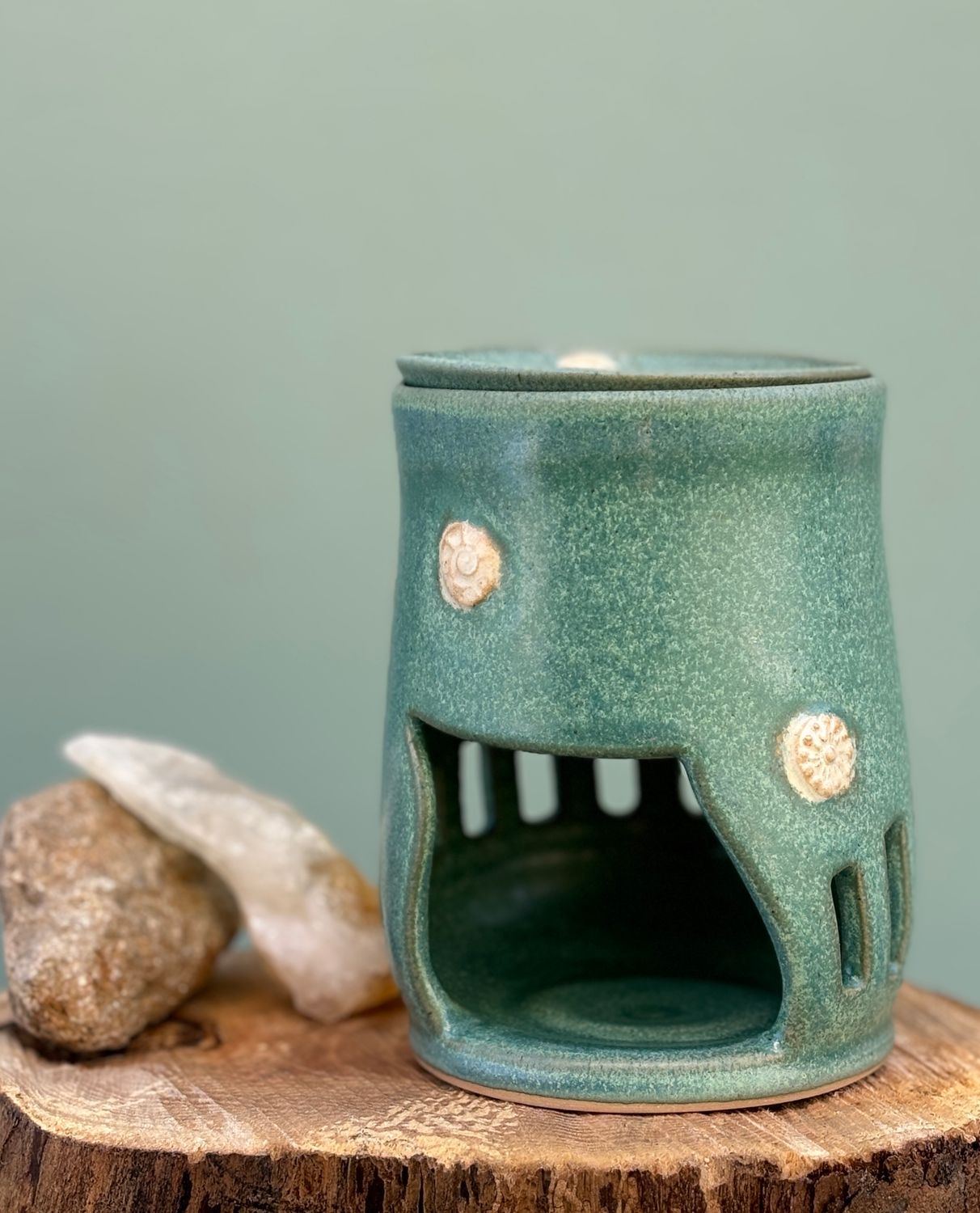 Oil Burner- Green/Cream