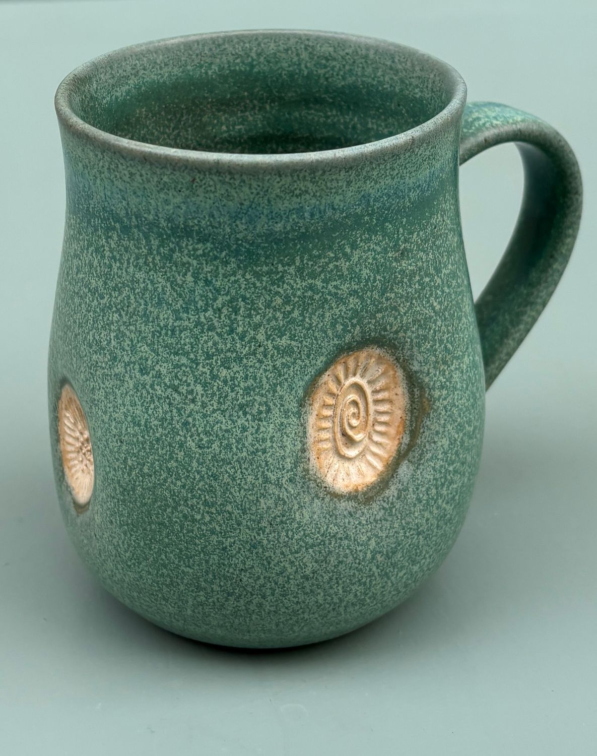 Ceramic Mug / Green/ Cream - Large