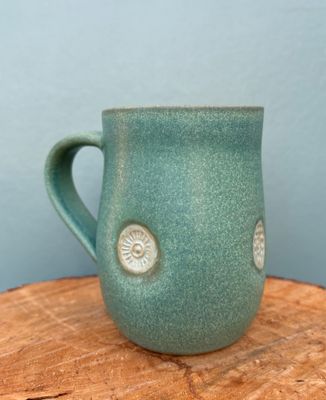 Hug in a Mug-Forest Green with Sage/ Large