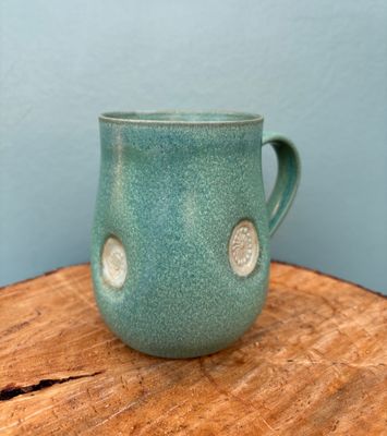 Ceramic Mug - Green/ Teal- SMALL