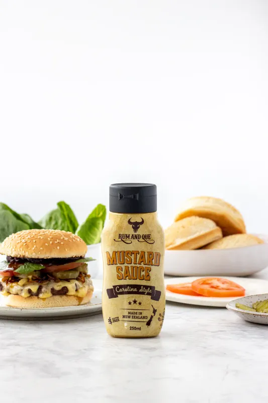 Rum and Que Mustard Sauce Carolina Style