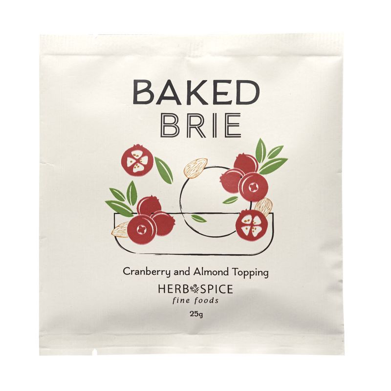 Herb & Spice Cranberry and Almond Topping Baked Brie