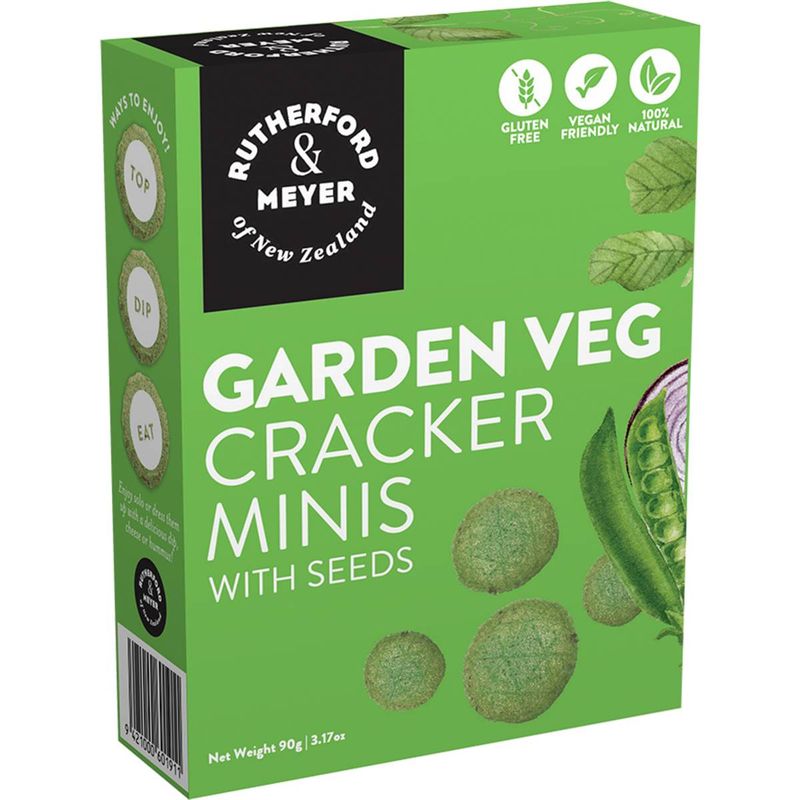 Rutherfood and Meyer's Garden Veg Crackers mini with seeds