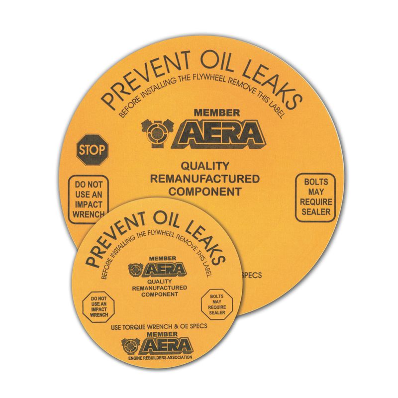 Flywheel Bolt Warning Label for Rear Crankshaft Flange