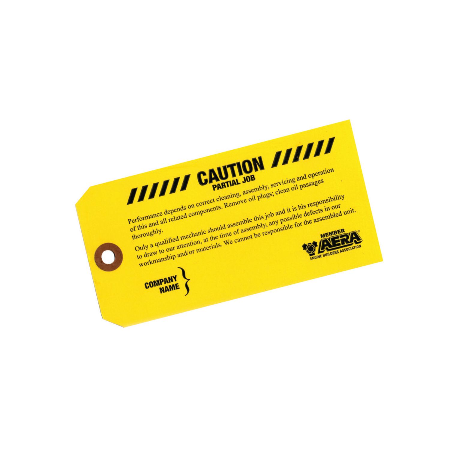 Caution Tag Partial Job